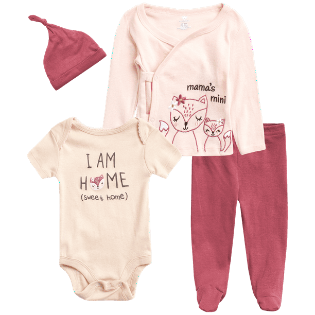 Koala Baby Newborn Baby Girls' Take Me Home Layette Set 4 Piece Home Set (Newborn6M