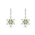 thumbnail image 2 of Marquise Cut Simulated Peridot & Round White Cubic Zirconia Snowflake Leverback Drop Dangle Earrings In 14k White Gold Over Sterling Silver For Womens Her, 2 of 5