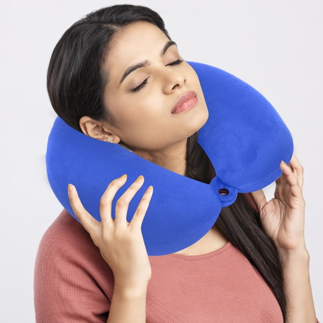 WHEANG Liquidation Lent U ShapeMemory Foam Comfort Neck Support Soft Travel Cushion Pillow With Rucksack