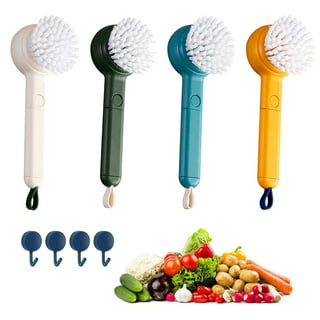 Frcolor 2pcs Fruit Vegetable Cleaning Brush Potato Carrot Ginger Scrubbers Cleaning Tools Kitchen Supplies (Random Color), Size: 6×6.3CM