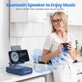 thumbnail image 3 of Gifts for Men Women - Bluetooth Speaker with Cell Phone Stand and Wireless Charger,Wireless Charging Stand Phone Holder for Desk Birthday Gift Idea for Dad Mom (Blue), 3 of 4