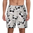 thumbnail image 2 of Picia Cute Panda pattern Mens Swim Trunks with Compression Liner Stretch Beach Shorts Quick Dry with Zipper Pockets No-Chafing Board Shorts-Large, 2 of 9