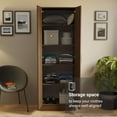thumbnail image 5 of Madesa Wardrobe Storage Cabinet Armoire Closet with 2 Doors and 4 Utility Shelves 23 Inch Wooden Organization Unit for Bedroom - Rustic, 5 of 9
