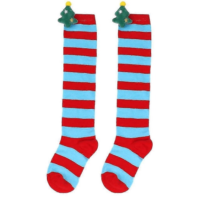 New Autumn And Winter Children's Christmas Socks, Cute Plush Doll Socks, Over-the-knee Socks, Striped Socks, Cartoon Doll Socks
