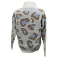 thumbnail image 4 of Lovskoo 2024 Sweaters for Women Turtleneck Lazy School Style Leopard Print Mock Neck Pullover Sweater Loose Long Sleeved Top Blue, 4 of 7