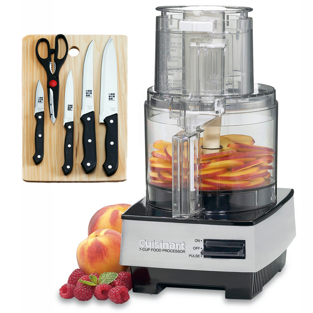 Cuisinart DFP7BCY 7 Cup Food Processor Bundle with Home Basics 5Piece