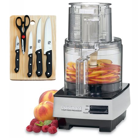 Cuisinart DFP-7BCY 7 Cup Food Processor Bundle with Home Basics 5-Piece Knife Set