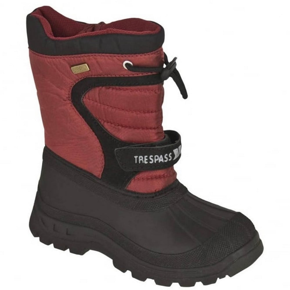 Trespass Kukun Kids Waterproof Snow Boots in Blue & Red for Girls & Boys 