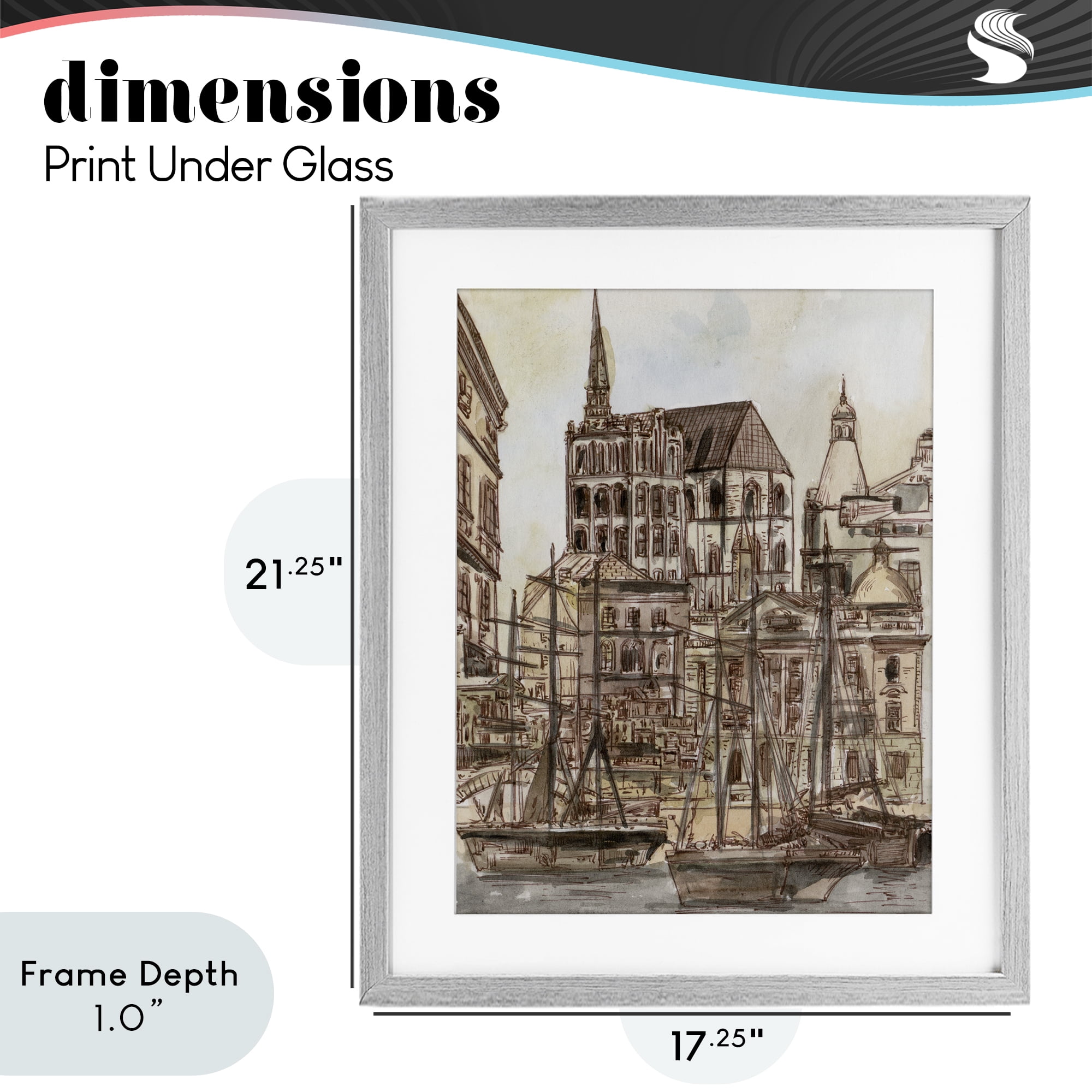 Stupell Industries Harbor of Salted Remnants Gray Framed Print Under Glass, design by Melissa Wang