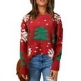 thumbnail image 5 of Chaqueta suéter navideño con cuello redondo para mujer de Europa y Estados Unidos de otoño e invierno, 5 of 5