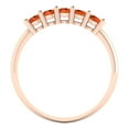 thumbnail image 5 of 0.35 ctw Wedding Band for Women - 18K Rose Gold Simulated Ruby Stackable Eternity Ring, 5 of 6
