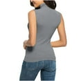 thumbnail image 4 of Olyvenn Womens Tops Casual Plus Size Loose Womens Sleeveless Solid Slim Fit Turtleneck Tee Shirt Top Blouse For Women 2022 Gray 6, 4 of 6