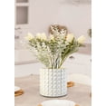 thumbnail image 2 of Serene Spaces Living Large White Studded Ceramic Vase, 7.5" Diameter & 7" Tall, 2 of 5