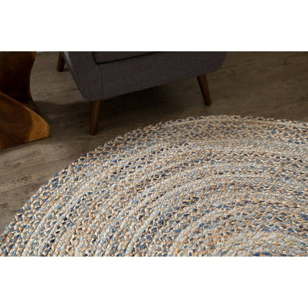 Kerala Denim And Jute Rug 8 Round Com - 6×6 Round Jute Rug Kerala Denim And Jute Rug 8 Round Com - 6×6 Round Jute Rug