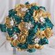 thumbnail image 5 of XmhyTop Ramo de novia para boda, dama de honor, rosa de satén, perlas artificiales, cintas de satén, ramo de flores para boda, gris, 5 of 5