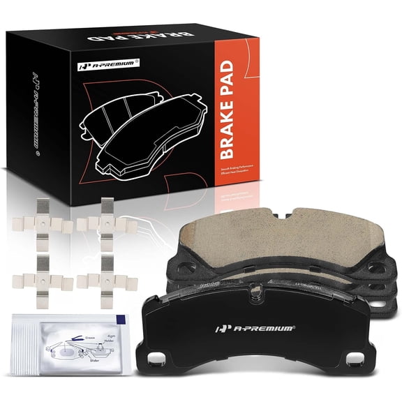 A-Premium Front Ceramic Brake Pads Set Compatible with Porsche and Volkswagen Models - Cayenne 2008-2016, Macan 2016-2017, Panamera 2010-2016, Touareg 2010-2017, 4-Pack