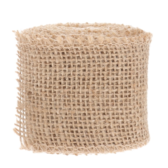BERTDOMD 2M Jute Burlap Ribbon Roll for Christmas Decoration (Natural Color)