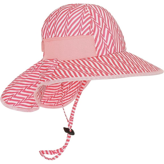 Kids Sun Hat Toddler Beach Play Hats Sun Protection Fishing Hat with Neck Flap UPF 50 Wide Brim Boys Girls Ages 5-13