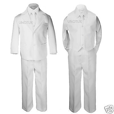 NEW TODDLER & BOY WEDDING 1ST COMMUNION PARTY FORMAL TUXEDO SUIT WHITE SZ: S-20