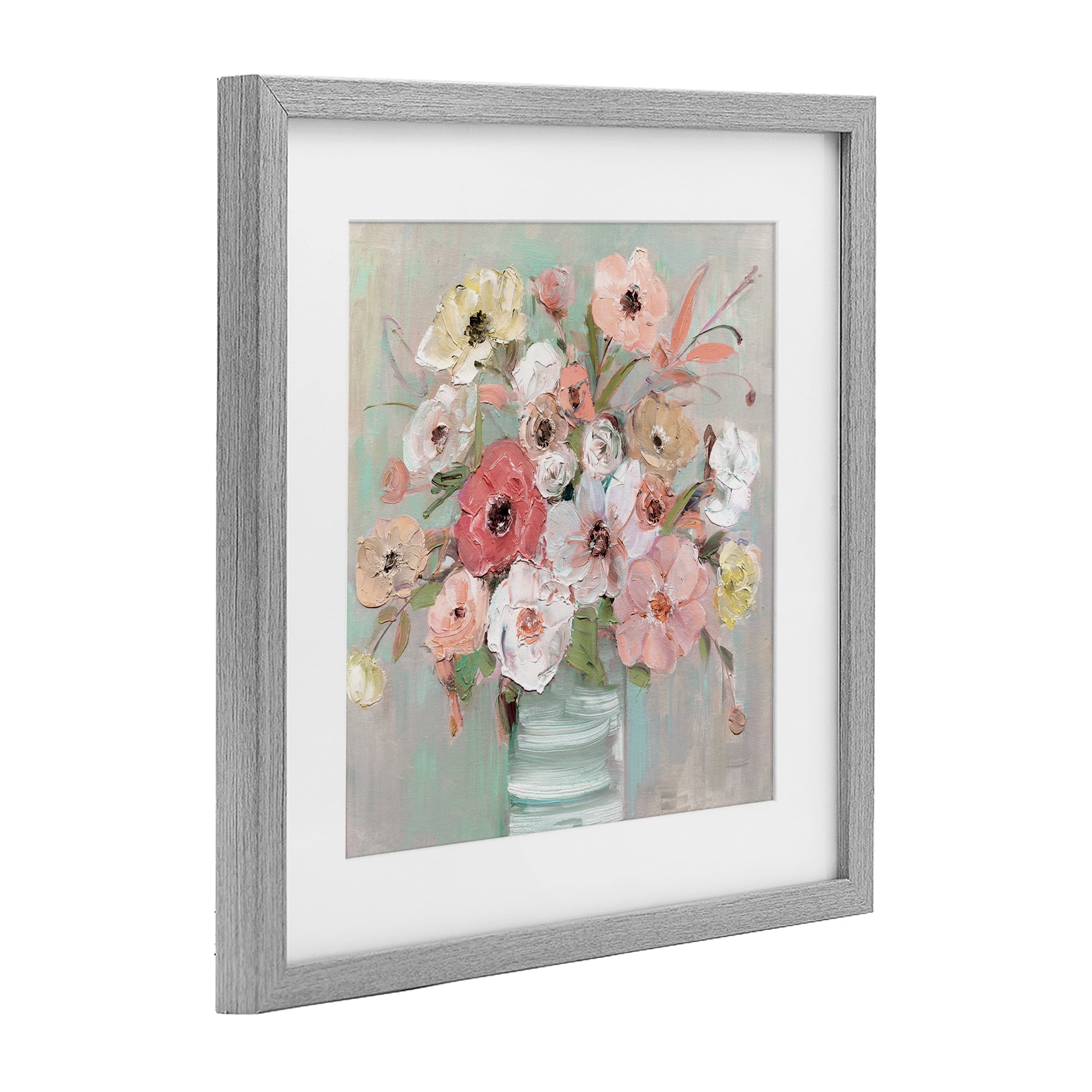 Stupell Industries Pastel Garden Peony Bouquet Gray Framed Print Under Glass, design by Sally Swatland