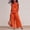 T7-Orange, variant on Women's Cotton Linen 2 Piece Sets Sleeveless Ruffle Top and Wide Leg Pants Sets with Pockets Elastic High Waisted Outfits 2026 Boho Casual Summer Travel Vacation Trendy Loungewear,Brown 2XL