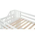 thumbnail image 6 of MODERNLUXE Twin Size Loft Bed with Desk Drawers and Storage Shelves, White, 6 of 14