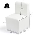 thumbnail image 5 of DyFun Upholstered Linen Dining Chair Set of 2 with Wheels, No Assembly Required, Modern Armless Accent Chair for Dining Room or Kitchen (White, Style C), 5 of 10