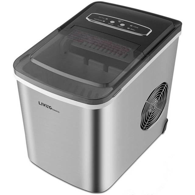 Ice Makers Countertop, 2L Water Tank, 26lbs in 24Hrs, 9 Cubes in 6 Mins, Self-Cleaning Ice Machine, Stainless Steel