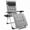 Grey, variant on Modern Ergonomic Zero Gravity Recliner - Foldable Metal Frame Outdoor Chair with Cup Holders, Tray, Removable Cushion, for Decks, Patio, Camping, Indoor-Outdoor Use