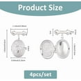thumbnail image 2 of 4Pcs Wedding Bouquet Photo Charm Silver Oval Photo Charm 304 Stainless Steel Bouquet Photo Locket Charms Tie Wedding Memorial Brooches Pins DIY Pin Brooch Making for Bridal, 2 of 9