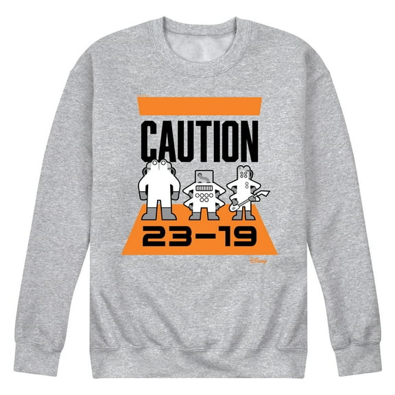 Monsters Inc. - Caution 2319  - Men's Crew Neck Fleece Pullover
