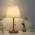 thumbnail image 4 of Vintage Black Bedside Nightstand Lamps with Wooden Base Set of 2, 4 of 7