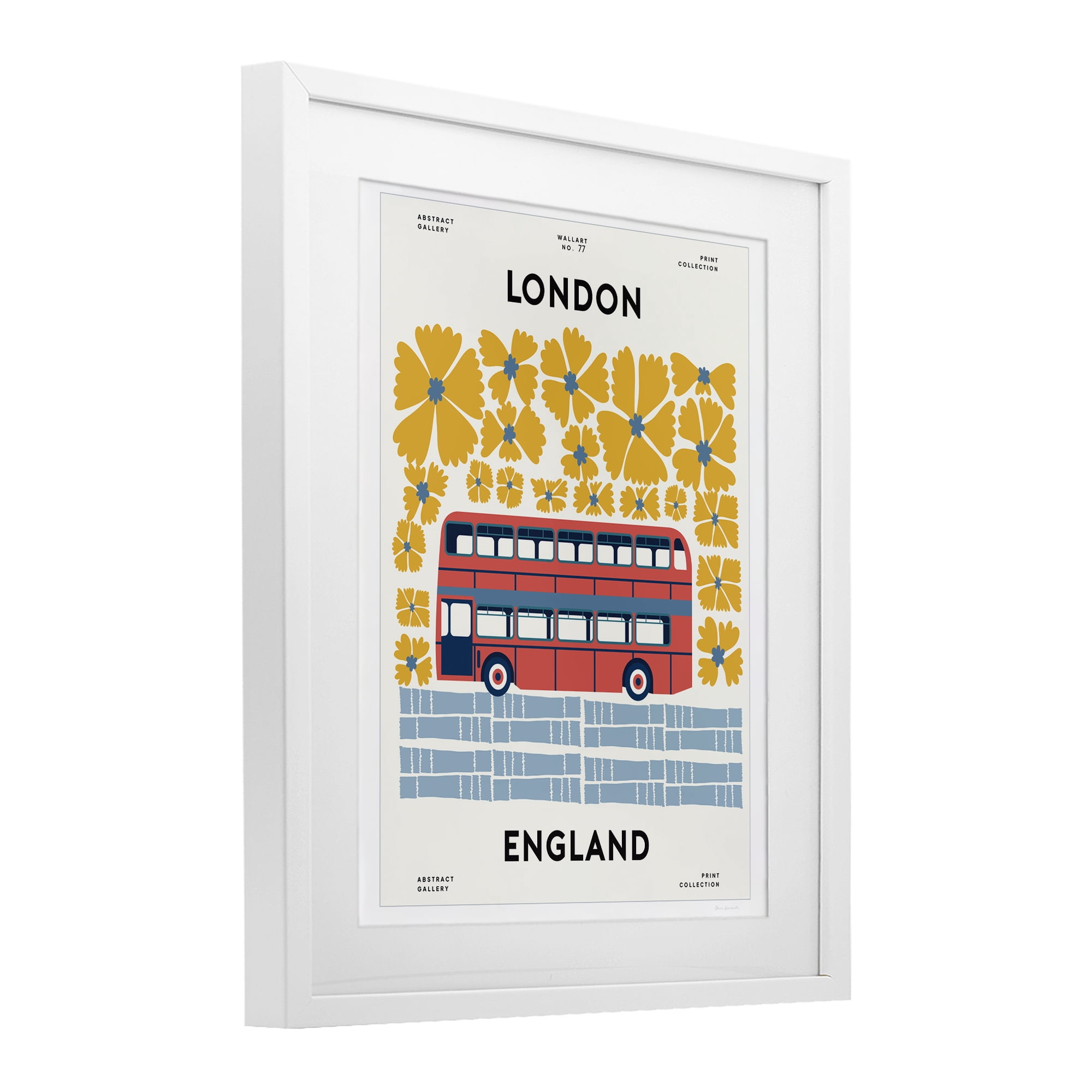 Stupell Industries Groovy London Bus White Framed Print Under Glass, design by Omar Escalante