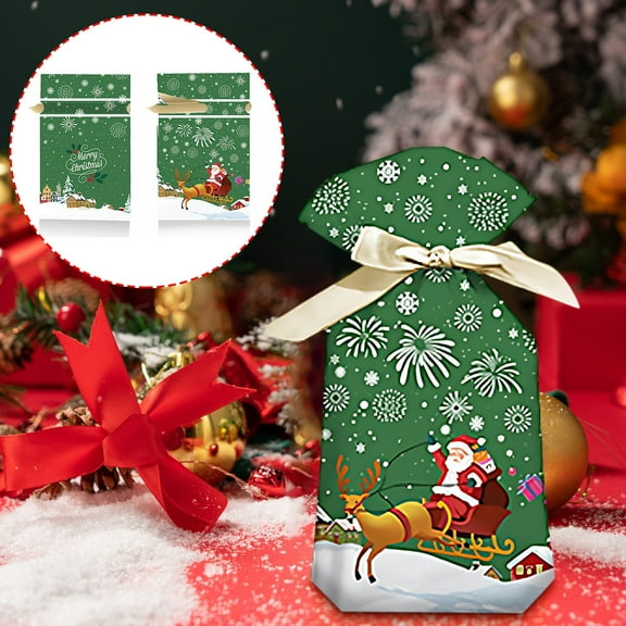 Upgraded 50pc Christmas Gift Bag Drawstring Gift Bag Christmas Aluminum Foil Bag Christmas Gift Bag N