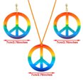 thumbnail image 4 of YUTIPGER Exquisite 60s 70s Rainbow Peace Sign Pendant Earrings Necklace Jewelry Set Party Favors Jewelry Ornaments for Halloween, 4 of 11