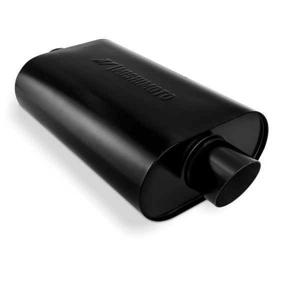 Mishimoto Universal Stainless-Steel Exhaust Muffler, 3-Inch, Angle Tip, Black