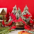 thumbnail image 4 of Opvise 10 Pcs Red Bird Ornaments Wood Red Birds Christmas Tree Hanging Decoration for Winter Holiday Home Decor, 4 of 7
