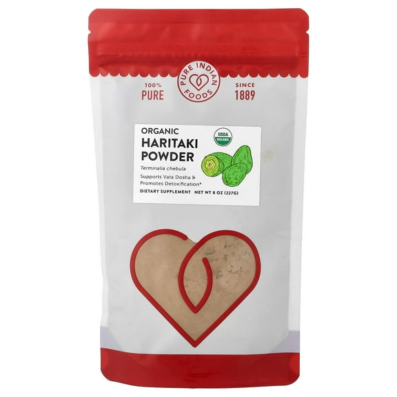 Pure Indian Foods Organic Haritaki Powder , 8 oz (227 g)