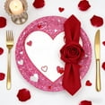 thumbnail image 4 of Heart Tissue Paper, February 14 Festive Romantic Glitter Heart Theme Party Tableware Set, Disposable Paper Plates 7In & 9In, Cups, Tissue for Valentine'S Day, 4 of 6