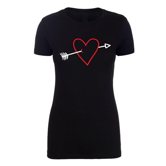 Woman's Valentine's Day T-shirts, Woman's Crew neck shirts, Valentines Shirts - Heart Arrow
