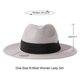thumbnail image 2 of Sombrero Panamá enrollable de paja de ala ancha para mujer Sombrero de playa Fedora UPF50+ Gris Sailing  Electrónica, 2 of 3
