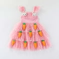 thumbnail image 6 of Gzbliryd Easter Leopard Print Dress Bunny Print One-Piece Dress Rabbit Skirt Easter Egg Smocked Dress for Girl Daughter Cute Girls Spring Outfits (Pink,5-6 Years), 6 of 8