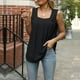 thumbnail image 4 of Camisetas Sin Mangas Cuello cuadrado Tops de verano Moda sin mangas para mujer Ajuste relajado (Negro S) Ygjytge para Mujer Negro T M, 4 of 8