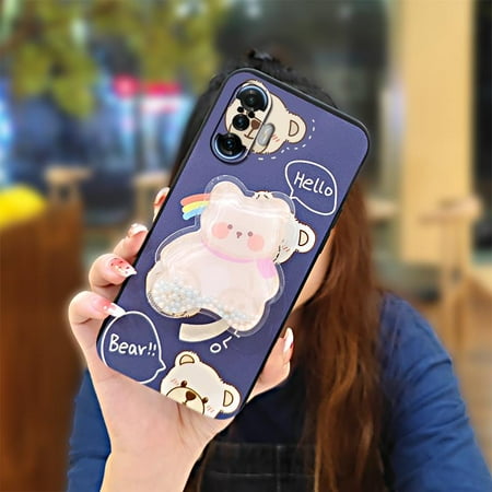 Lulumi-Phone Case For Xiaomi Redmi K40 Gaming Edition/POCO F3 GT, phone case quicksand mobile case Durable Glitter Rotatable stand Kickstand Simplicity phone protector Soft Case TPU Cartoon
