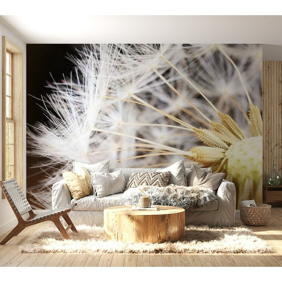Tiptophomedecor Botanical Wallpaper Wall Mural - Fluffy Dandelion