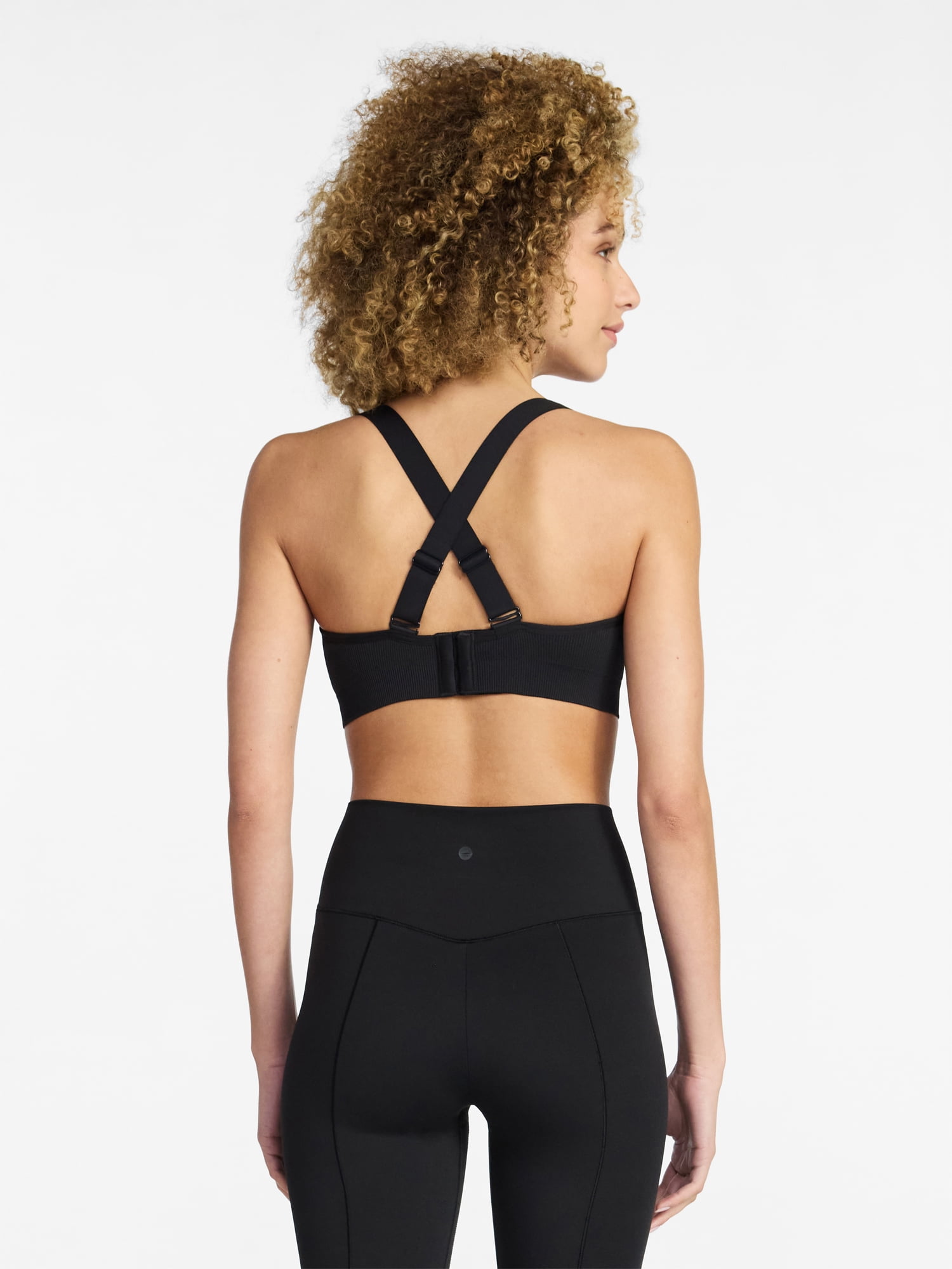 Avia Women's Seamless Rib Plunge Sports Bra, Sizes XS-XXXL