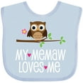 thumbnail image 3 of Inktastic My Memaw Loves Me Grandkids Owl Girls Baby Bib, 3 of 4