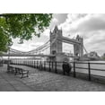 thumbnail image 2 of Frank, Assaf 24x19 White Modern Wood Framed Museum Art Print Titled - Thames promenade with Tower bridge in background, London, UK, 2 of 4