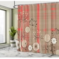 thumbnail image 4 of Ambesonne Flower Shower Curtain, Vintage Style Botany Art, 69"Wx70"L, Salmon Umber, 4 of 4