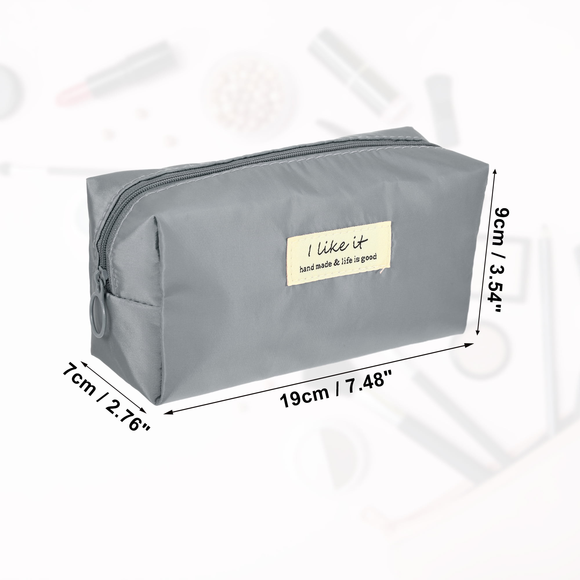 Unique Bargains 1 Pc Women Waterproof Makeup Bag for Business Travel Vacation Wedding Gray